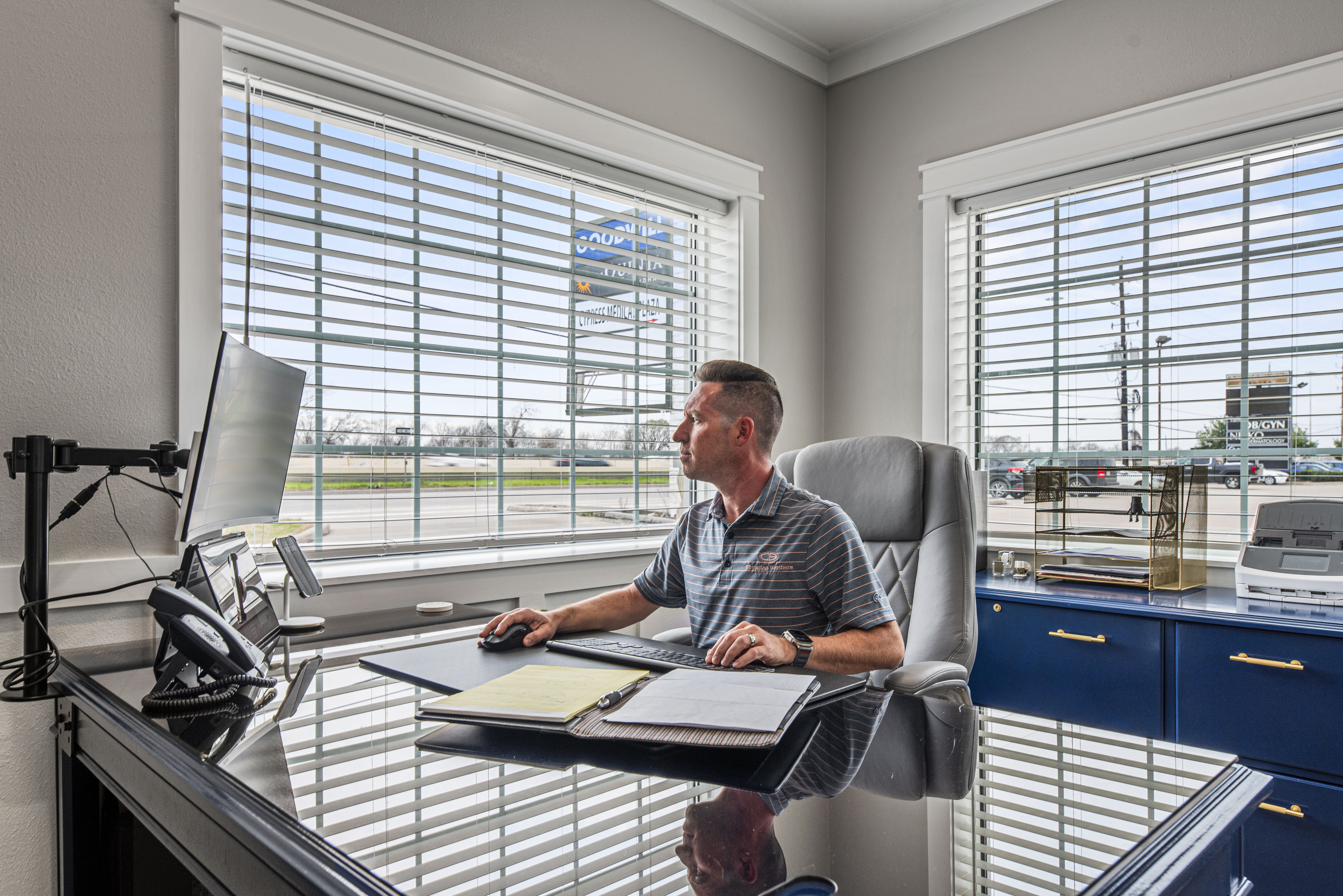 man working in office